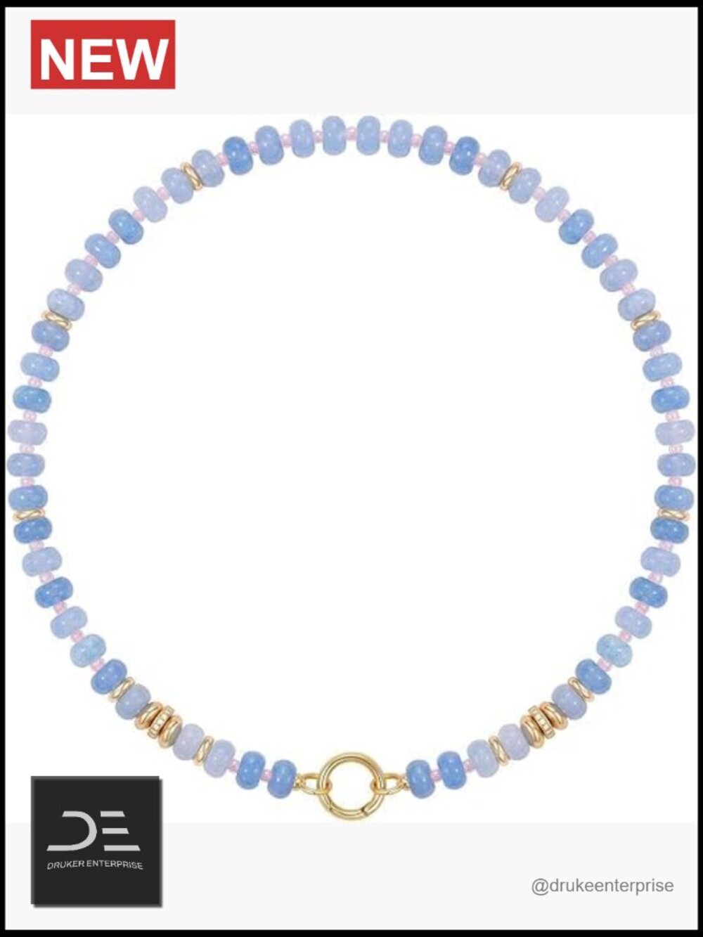 Handmade Beaded Choker Necklace with 14K Gold Plated Toggle Clasp - Boho Beach